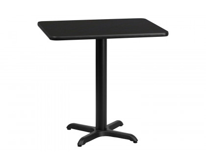 BLNK Rectangular Table with 22'' x 22'' Base - Black, 24"W x 30"L