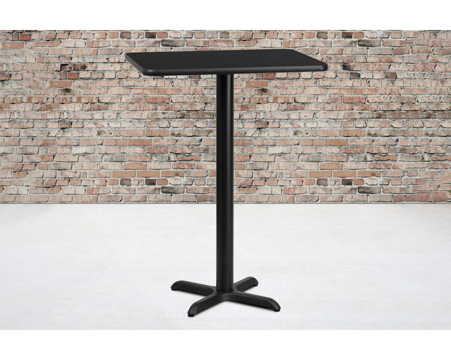 BLNK Rectangular Bar Height Table with 22'' x 22'' Base - Black, 24"W x 30"L