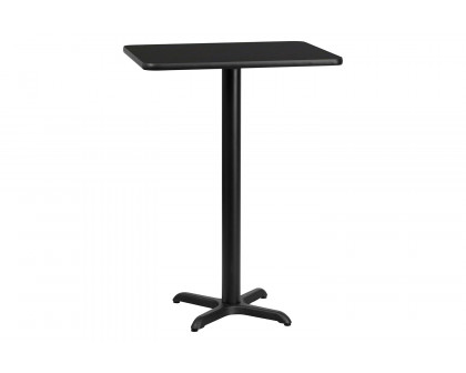 BLNK Rectangular Bar Height Table with 22'' x 22'' Base - Black, 24"W x 30"L