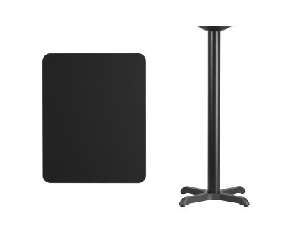 BLNK Rectangular Bar Height Table with 22'' x 22'' Base - Black, 24"W x 30"L