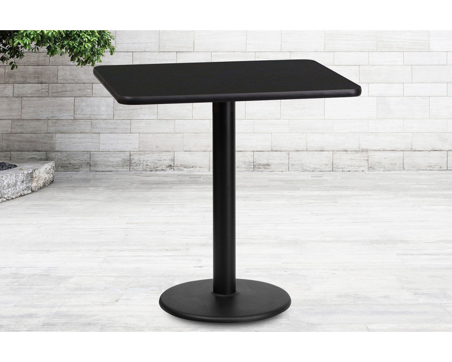 BLNK Rectangular Table with 18'' Round Base