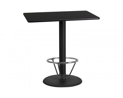 BLNK Rectangular Bar Height Table with 24'' Round Base