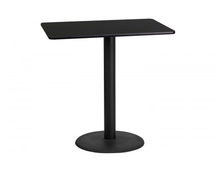 BLNK Rectangular Bar Height Table with 24'' Round Base