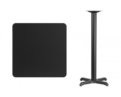 BLNK Square Bar Height Table with 22'' x 22'' Base - Black, 30"W