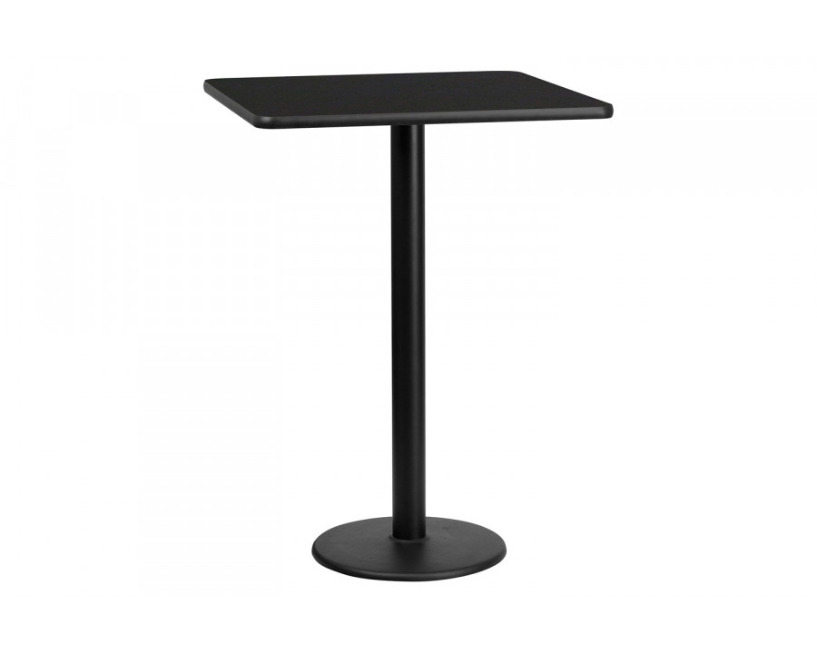 BLNK Square Bar Height Table with 18'' Round Base - Black, 30"W