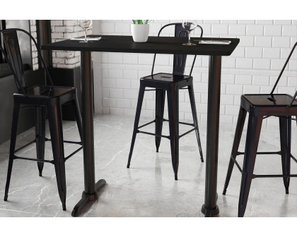 BLNK Rectangular Bar Height Table with 5'' x 22'' Bases