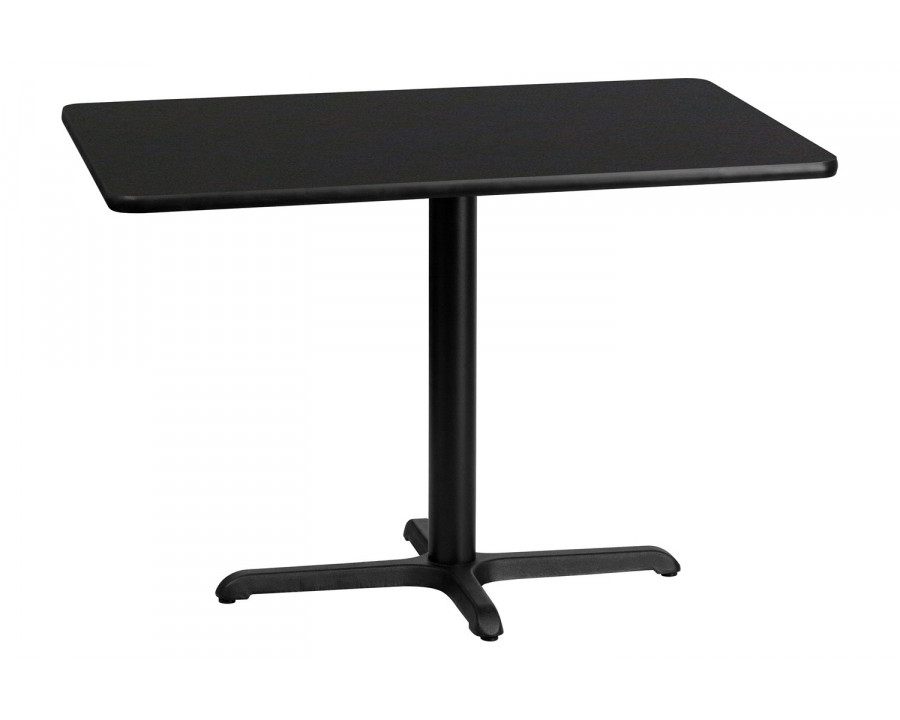 BLNK Rectangular Table with 23.5'' x 29.5'' Base - Black, 30"W x 42"L