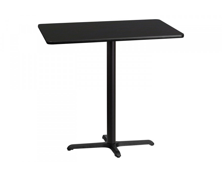 BLNK Rectangular Bar Height Table with 23.5'' x 29.5'' Base - Black, 30"W x 42"L