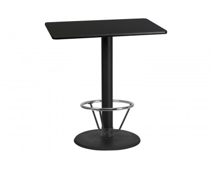 BLNK Rectangular Bar Height Table with 24'' Round Base