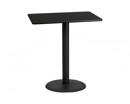 BLNK Rectangular Bar Height Table with 24'' Round Base