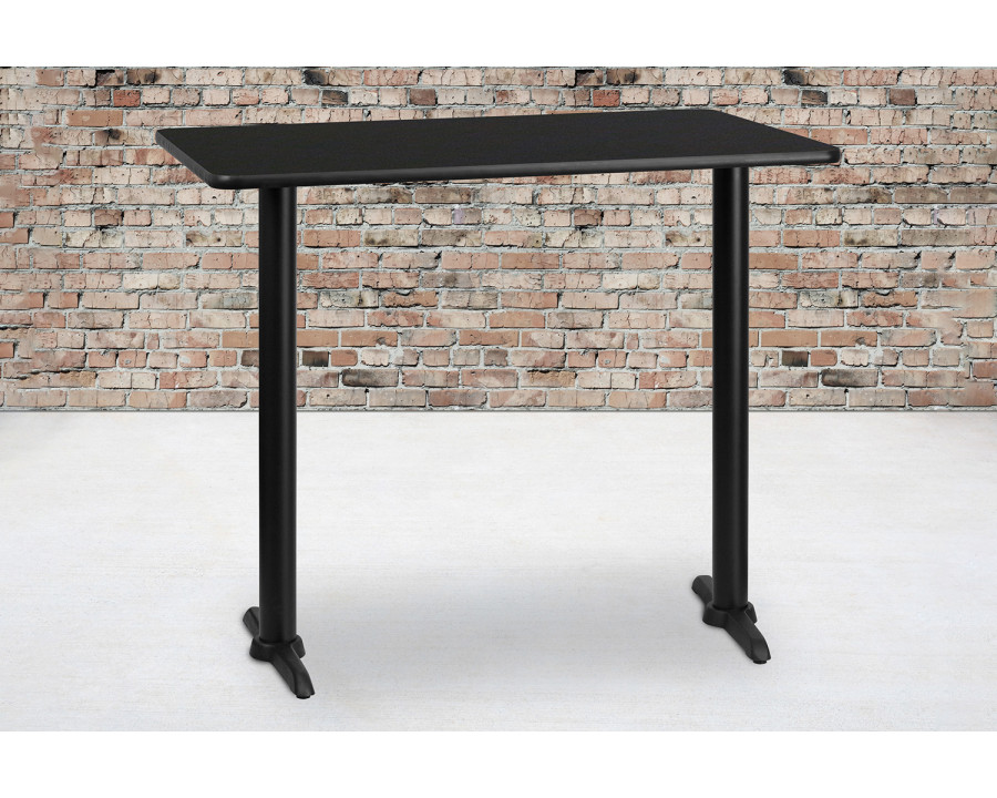 BLNK Rectangular Bar Height Table with 5'' x 22'' Bases