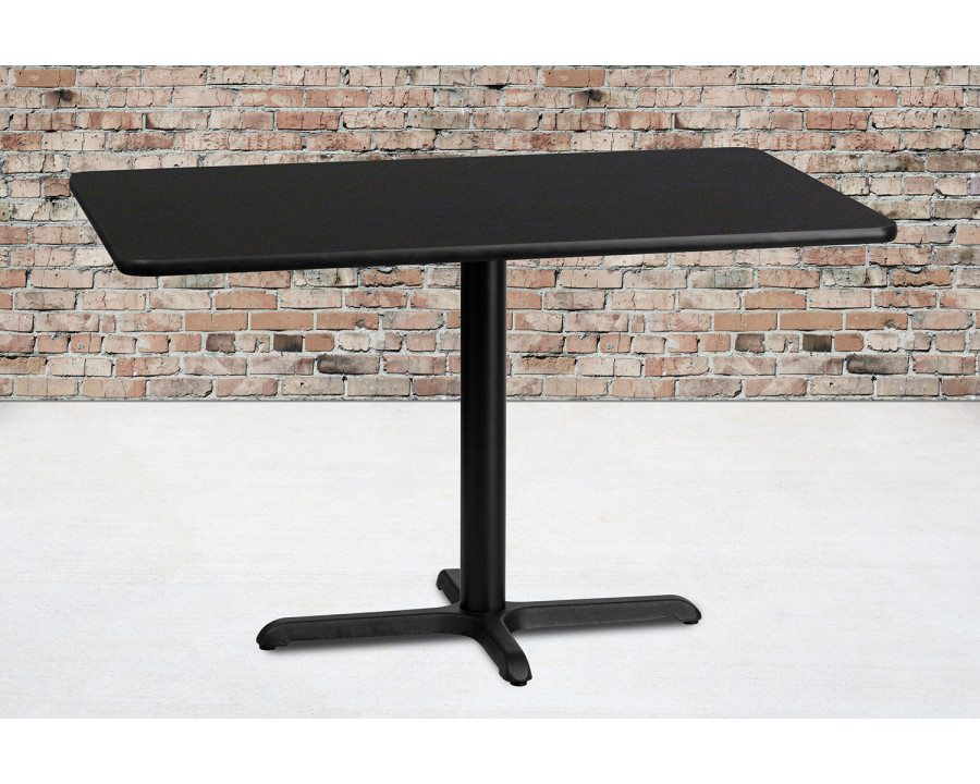 BLNK Rectangular Table with 23.5'' x 29.5'' Base - Black, 30"W x 48"L