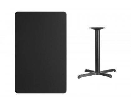 BLNK Rectangular Table with 23.5'' x 29.5'' Base - Black, 30"W x 48"L