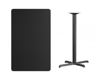 BLNK Rectangular Bar Height Table with 23.5'' x 29.5'' Base - Black, 30"W x 48"L