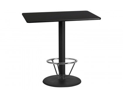 BLNK Rectangular Bar Height Table with 24'' Round Base