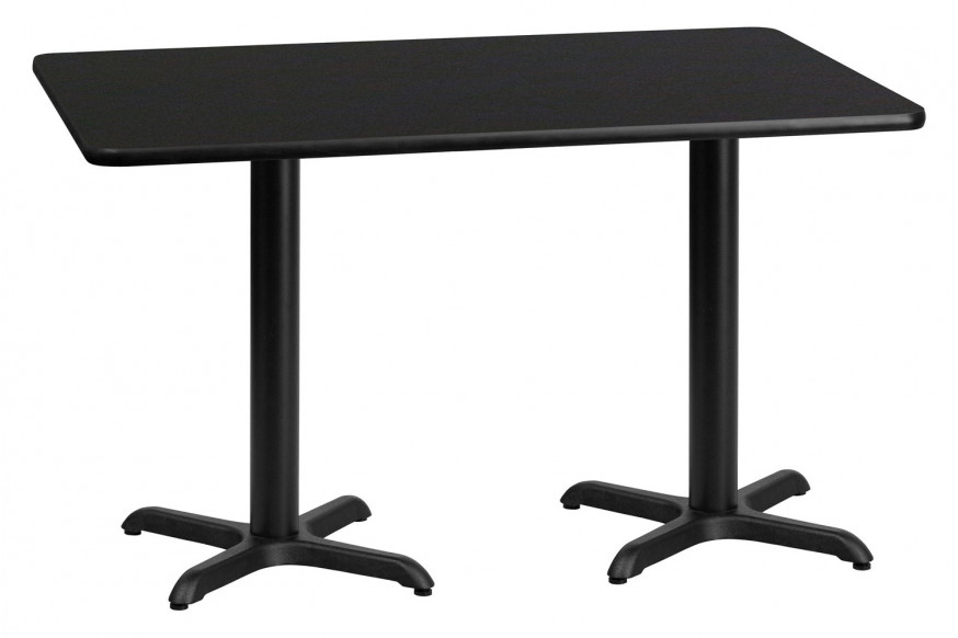 BLNK™ Rectangular Table with 22'' x 22'' Bases - Black, 30"W x 60"L