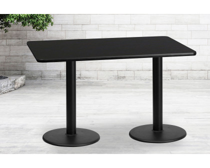 BLNK Rectangular Table with 18'' Round Bases