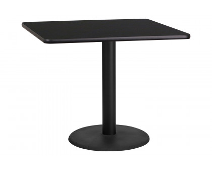 BLNK Square Table with 24'' Round Base