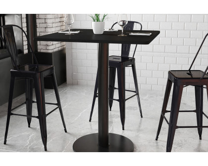 BLNK Square Bar Height Table with 24'' Round Base