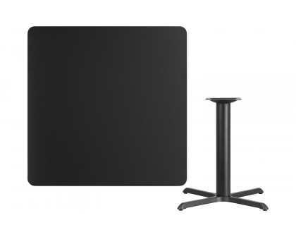 BLNK Square Table with 33'' x 33'' Base - Black, 42"W