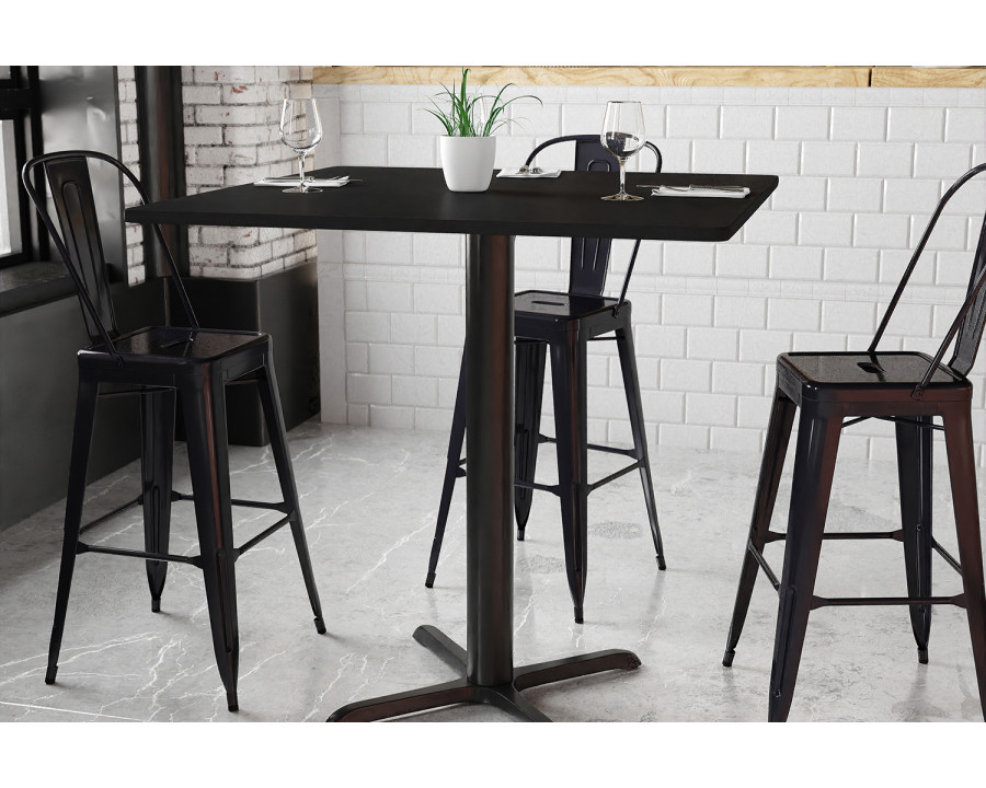 BLNK Square Bar Height Table with 33'' x 33'' Base - Black, 42"W