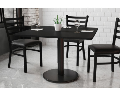 BLNK Square Table with 24'' Round Base