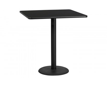 BLNK Square Bar Height Table with 24'' Round Base