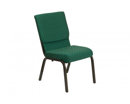 BLNK™ HERCULES Series Fabric Stacking Church Chair with Gold Vein Frame - Green Patterned