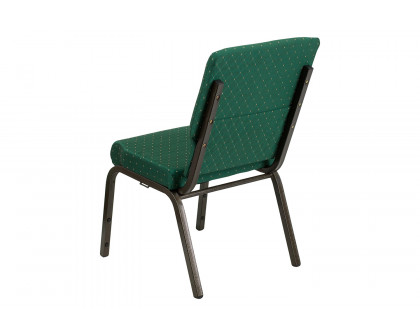 BLNK™ HERCULES Series Fabric Stacking Church Chair with Gold Vein Frame - Green Patterned