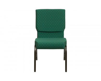 BLNK™ HERCULES Series Fabric Stacking Church Chair with Gold Vein Frame - Green Patterned