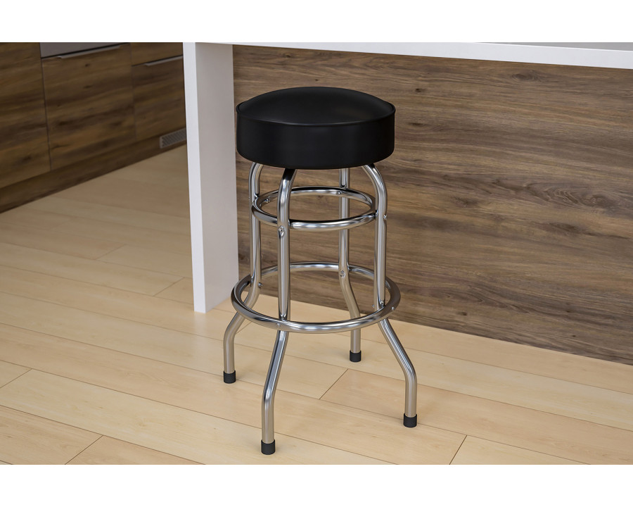 BLNK Bruno Double Ring Chrome Bar Stool