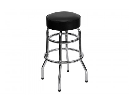 BLNK Bruno Double Ring Chrome Bar Stool