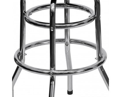 BLNK Bruno Double Ring Chrome Bar Stool - Black