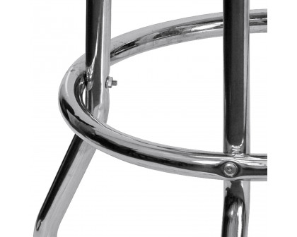 BLNK Bruno Double Ring Chrome Bar Stool - Black