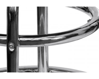 BLNK Bruno Double Ring Chrome Bar Stool - Black