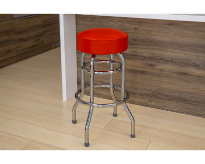 BLNK Bruno Double Ring Chrome Bar Stool