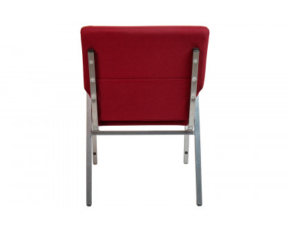 BLNK™ HERCULES Series Fabric Stacking Wood Accent Arm Church Chair with Silver Vein Frame - Burgundy