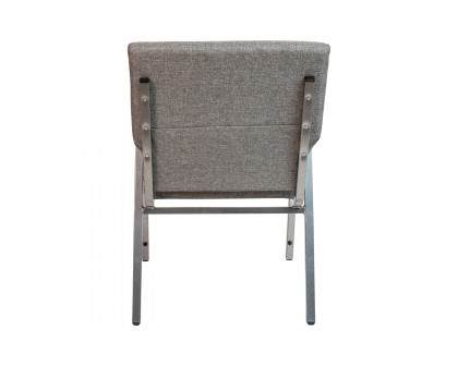 BLNK™ HERCULES Series Fabric Stacking Wood Accent Arm Church Chair with Silver Vein Frame - Gray