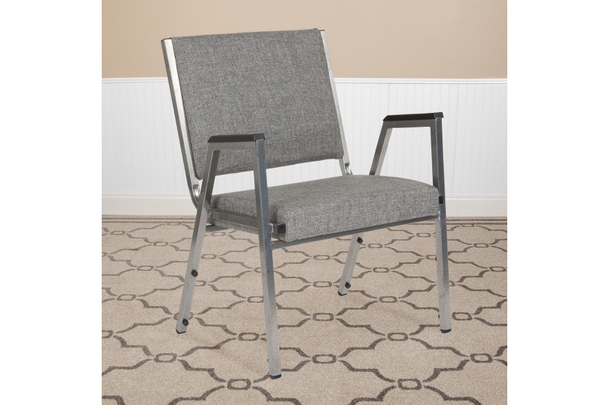 BLNK™ HERCULES Series Fabric Antimicrobial Bariatric Medical Reception Arm Chair - Gray