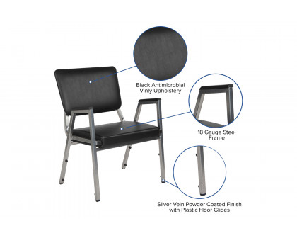 BLNK - HERCULES Series Vinyl Antimicrobial Bariatric Medical Reception Arm Chair with 3/4 Panel Back