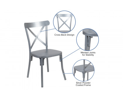 BLNK Metal Cross Back Dining Chair