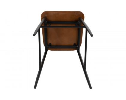 BLNK - Lincoln Collection Industrial Bar Stool with Gunmetal Steel Frame and Rustic Wood Seat