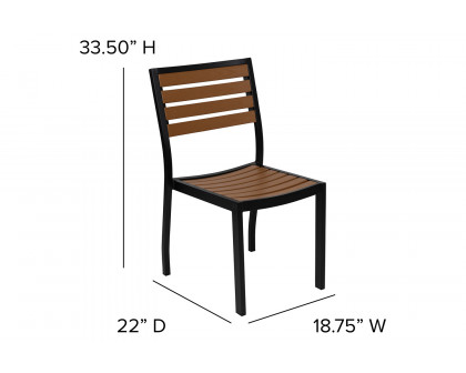 BLNK - Lark Outdoor Stackable Faux Teak Side Chair