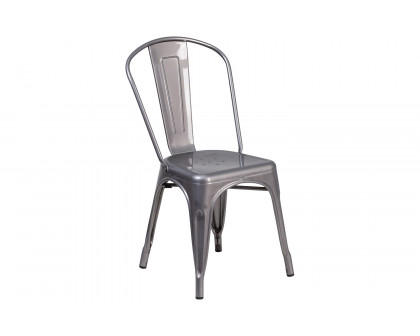 BLNK - Lincoln Metal Clear Coated Indoor Stackable Chair