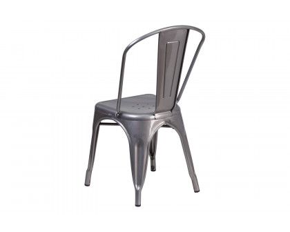 BLNK - Lincoln Metal Clear Coated Indoor Stackable Chair