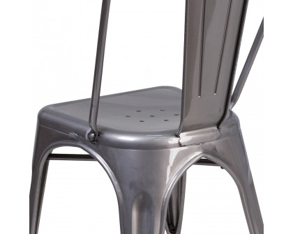 BLNK - Lincoln Metal Clear Coated Indoor Stackable Chair