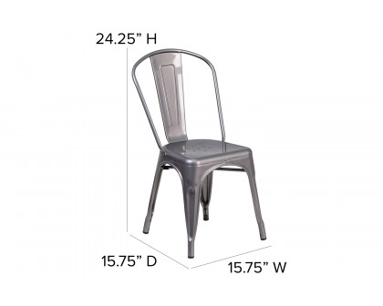 BLNK - Lincoln Metal Clear Coated Indoor Stackable Chair