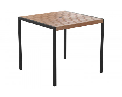 BLNK - Lark Outdoor Square Dining Table with Synthetic Teak Poly Slats