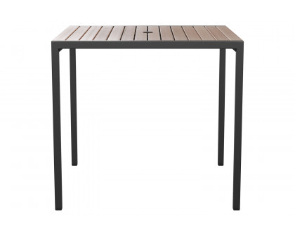 BLNK - Lark Outdoor Square Dining Table with Synthetic Teak Poly Slats