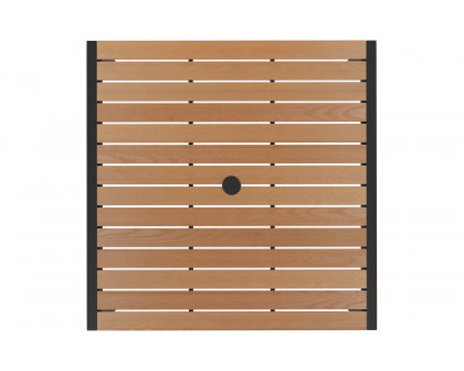 BLNK - Lark Outdoor Square Dining Table with Synthetic Teak Poly Slats